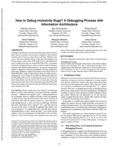 How to Debug Inclusivity Bugs? A Debugging Process with Information Architecture