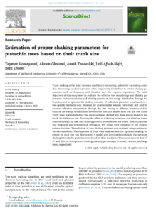 Estimation of proper shaking parameters for pistachio trees based on their trunk size
