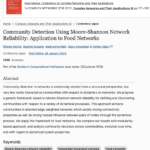 Community Detection Using Moore-Shannon Network Reliability: Application to Food Networks