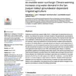 An invisible water surcharge: Climate warming increases crop water demand in the San Joaquin Valley’s groundwater-dependent irrigated agriculture