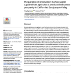 The paradox of production: Surface water supply drives agricultural productivity but not prosperity in California’s San Joaquin Valley